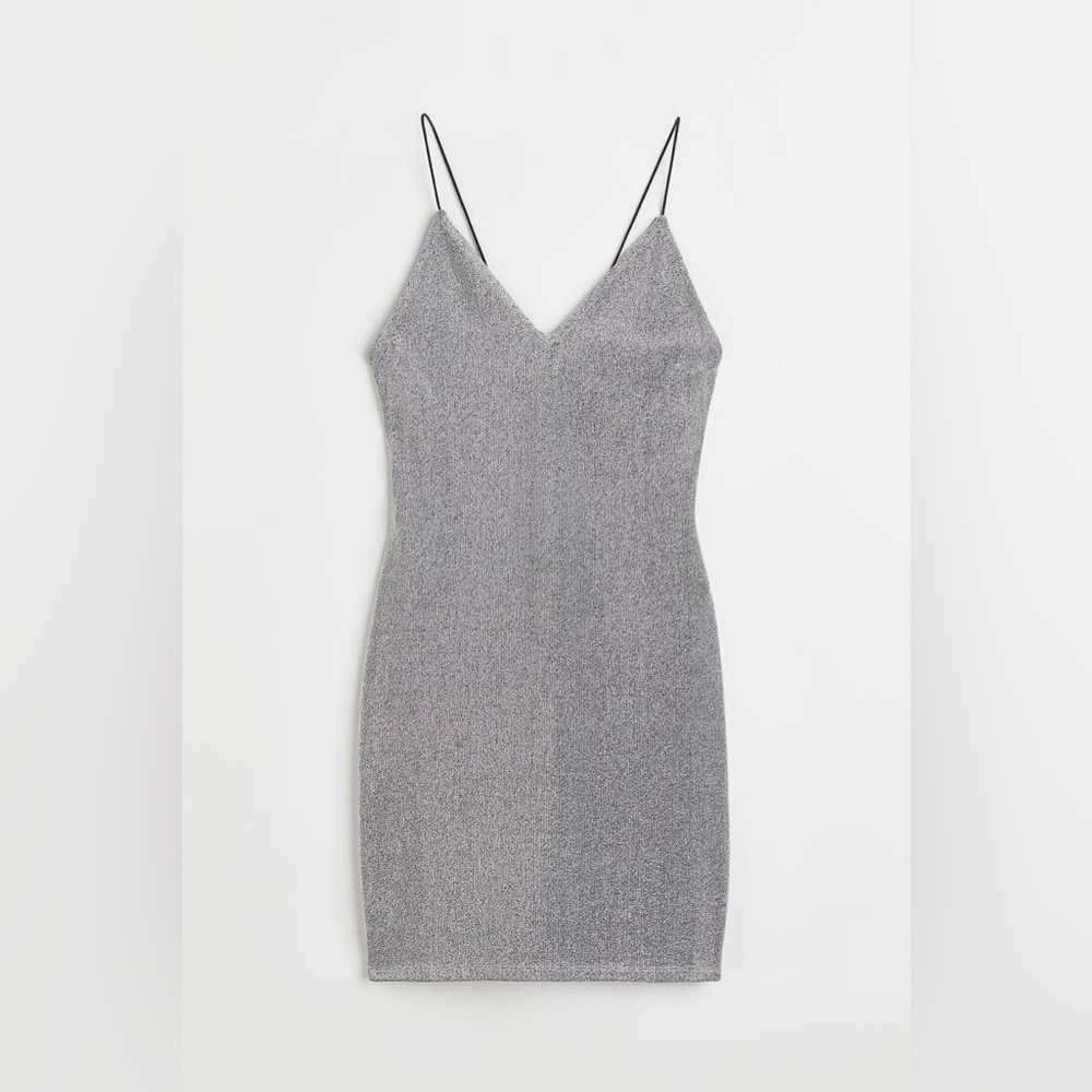 Sparkly Silver Bodycon Mini Dress